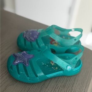 Kids Teal Sandals with Purple Starfish